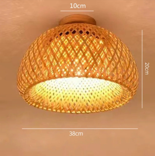 Plafonnier en Bambou Tressé – Style Bohème Fait Main – Image 4