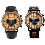 montre couple bois