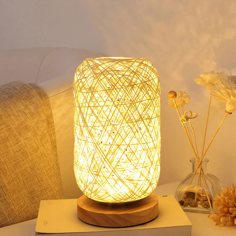 lampe en osier naturel