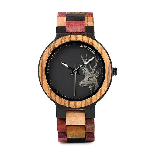 montre élégante en bois