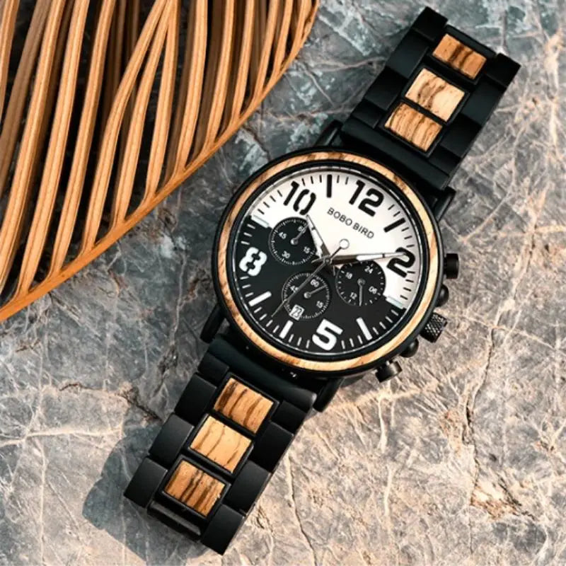 bracelet bois chronographe