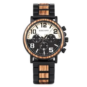 montre en bois chronographe