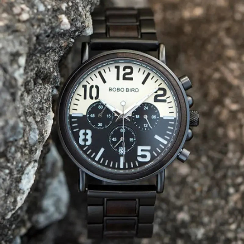 élégance en bois montre
