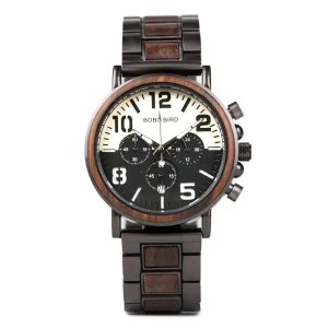 montre bois chronographe