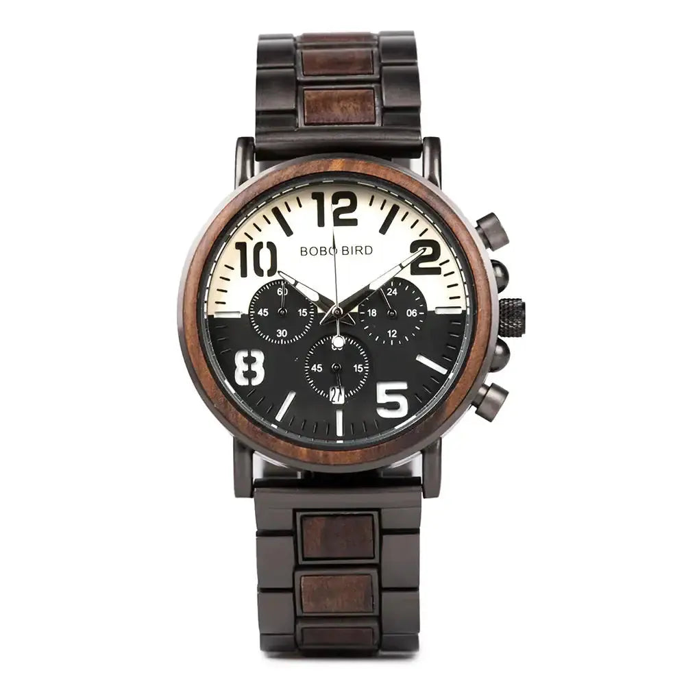 montre bois chronographe