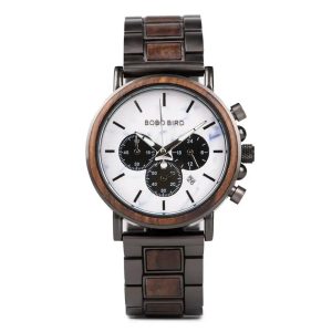 montre en bois chronographe