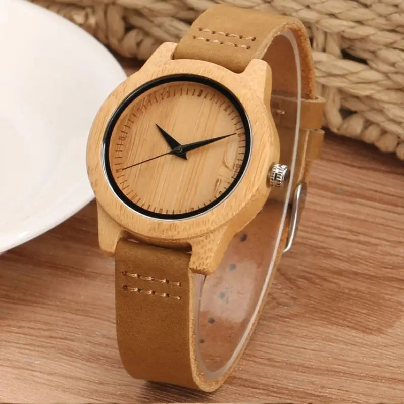 montre en bambou femme