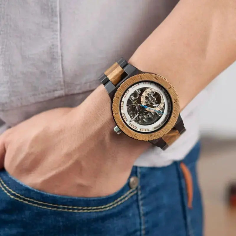 élégance montre en bois