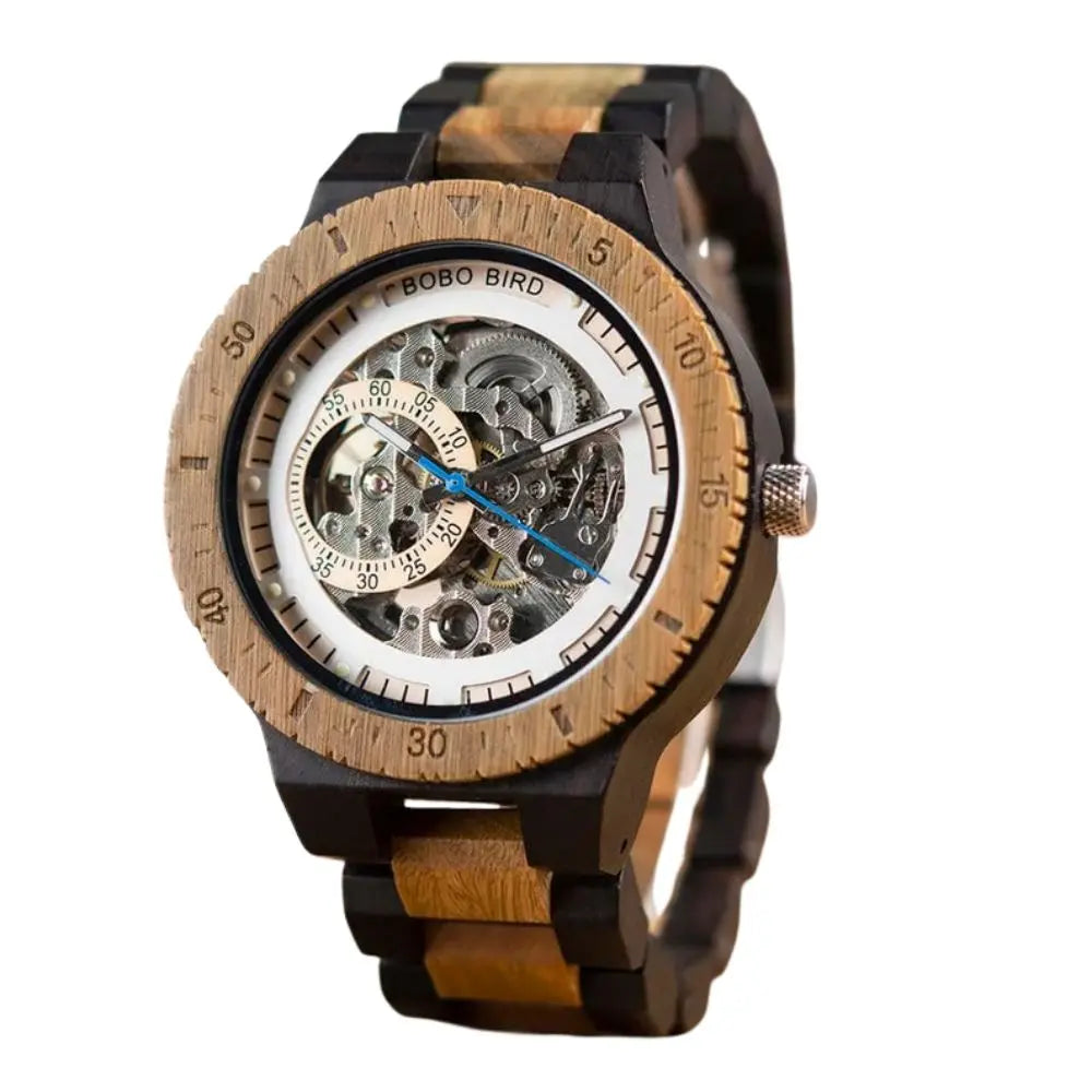 montre automatique en bois
