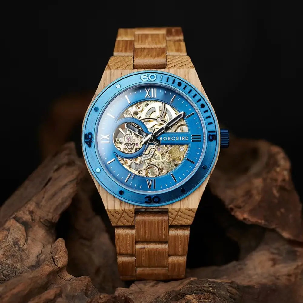 élégance montre bois