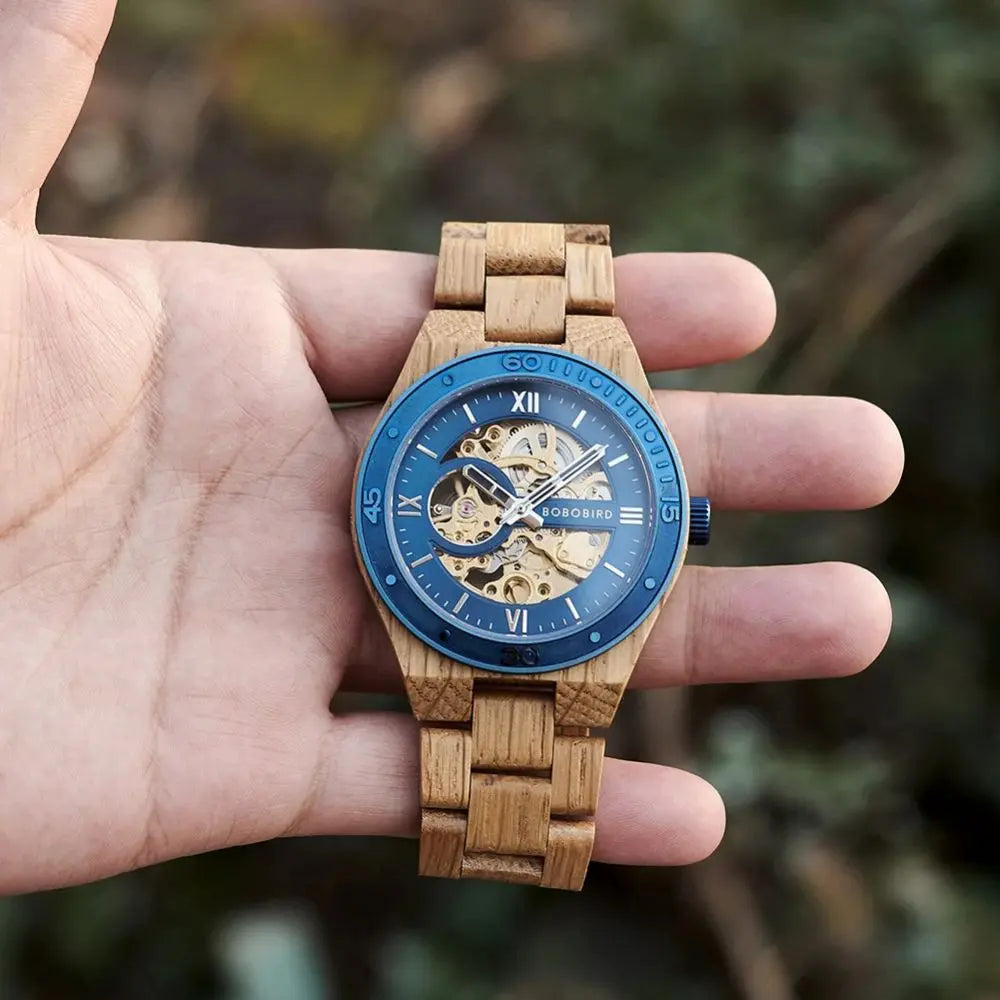 montre élégante en bois