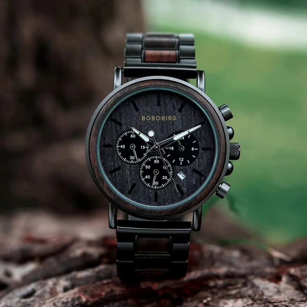 élégance naturelle d'une montre bois