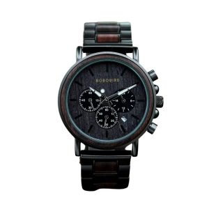 montre en bois chronographe