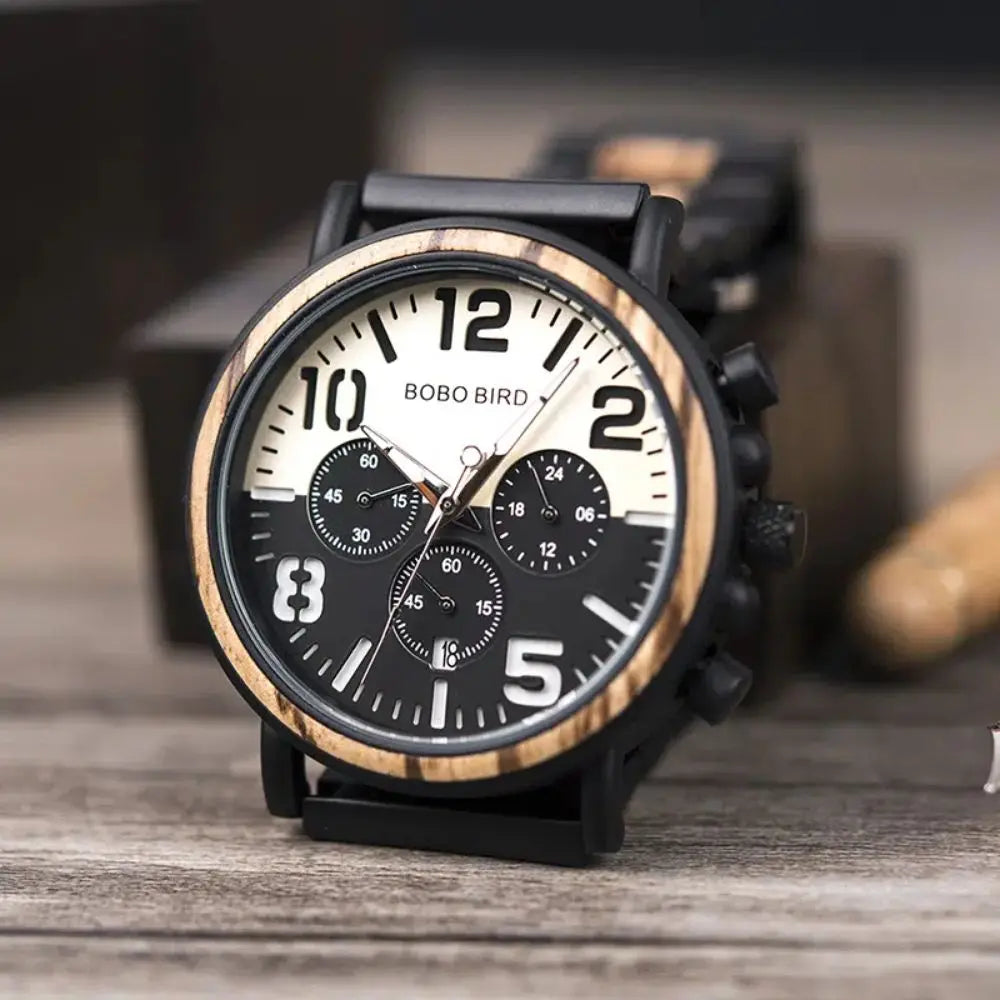 accessoire bois naturel chronographe