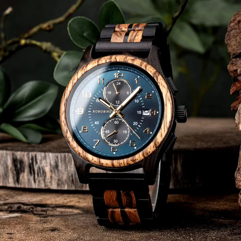 Chronographe bois élégant