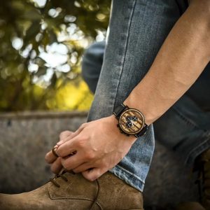 montre chronographe bois