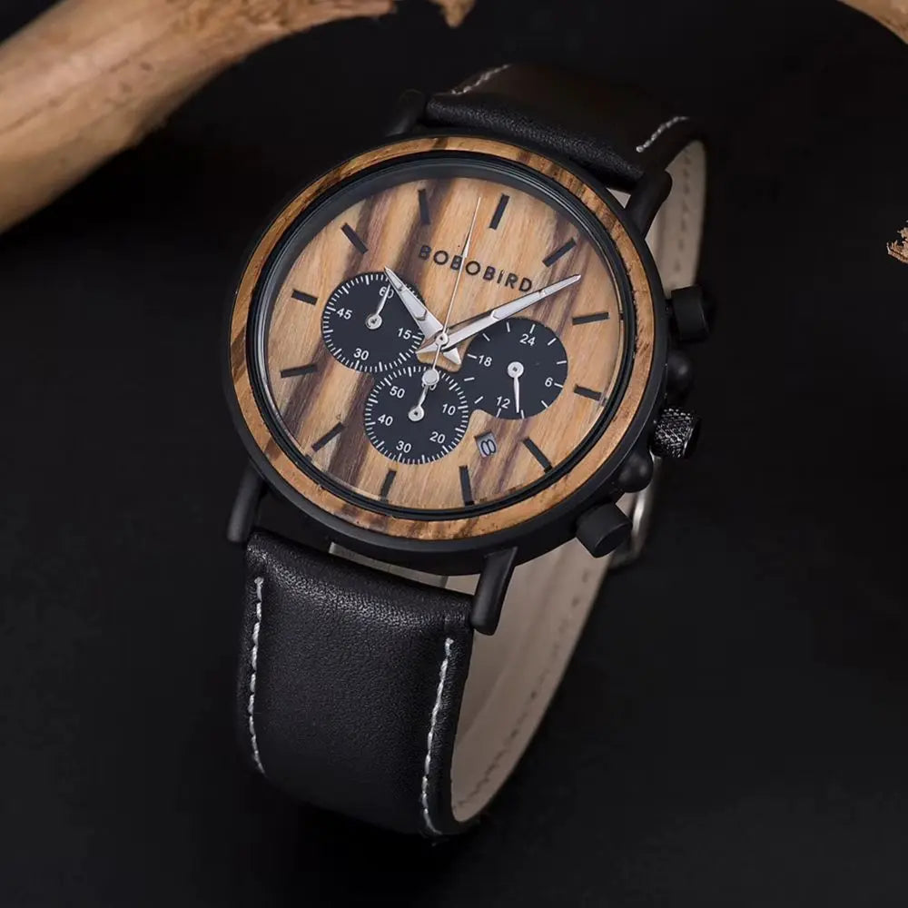 élégante montre bois