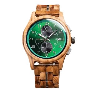 montre en bois chronographe