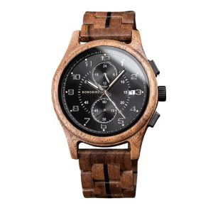 Montre en Bois Chronographe Vortex