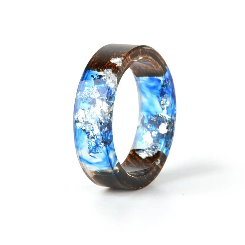 bague artisanale en bois et résine