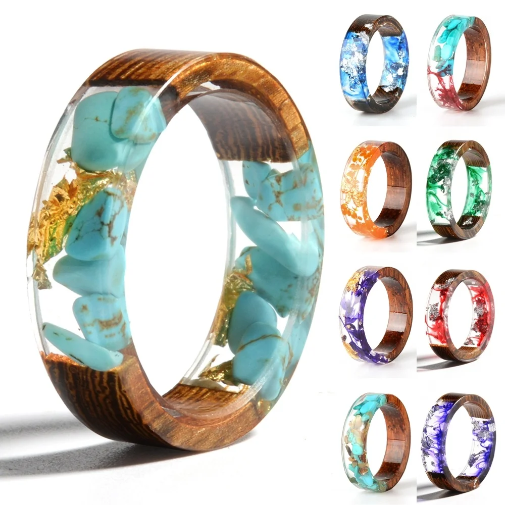bague bois et résine