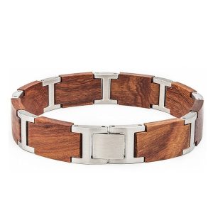 bracelet en bois et métal pour homme