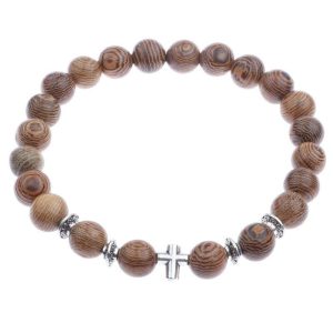 bracelet homme bois croix