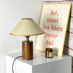 Lampe de Chevet Bois et Lin