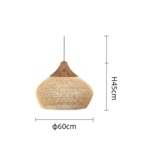 Lustre rotin grande taille