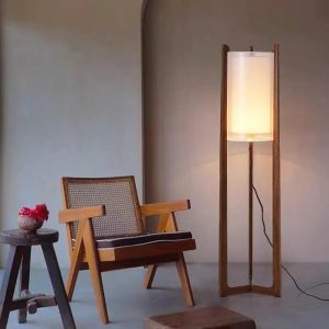 design lampadaire bois