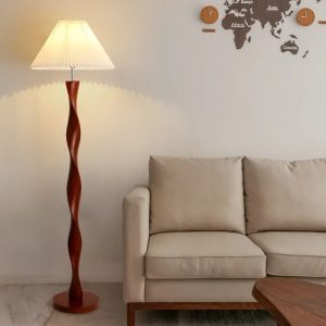 lampadaire vintage bois