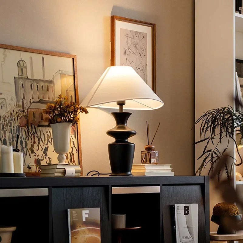 lampe bois ébène