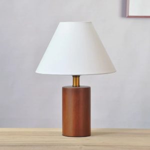 lampe de chevet blanche et bois