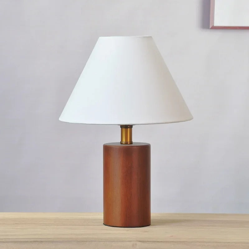 lampe de chevet blanche et bois