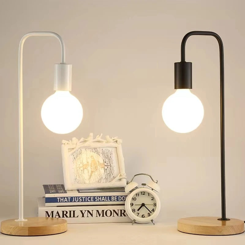 lampe épurée bois et métal