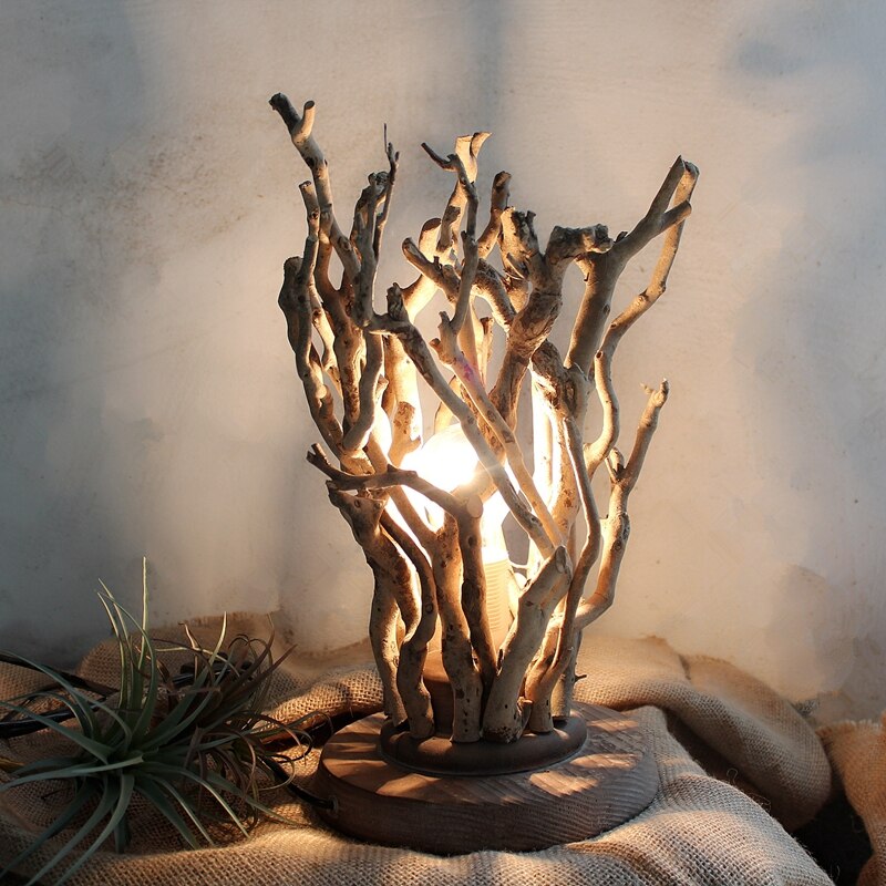 lampe de chevet bois flotté