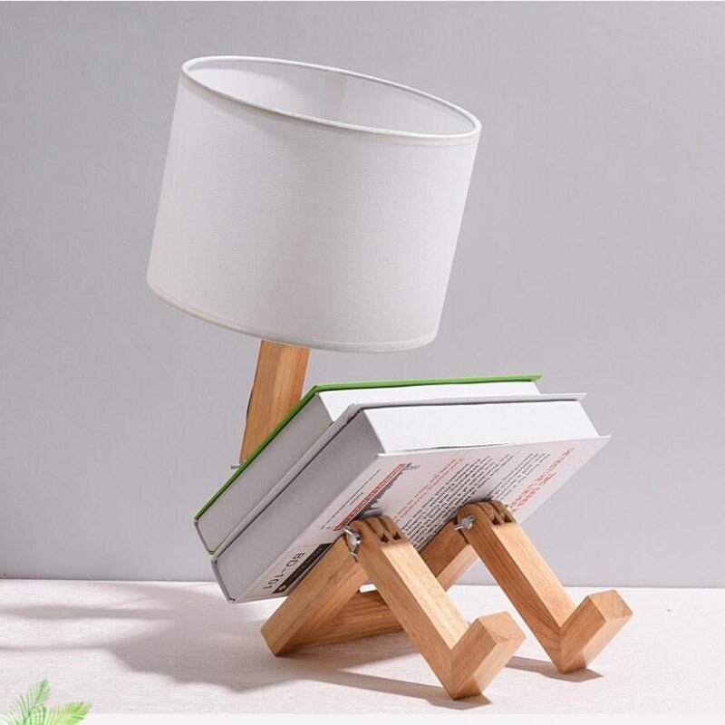 lampe de chevet en bois naturel