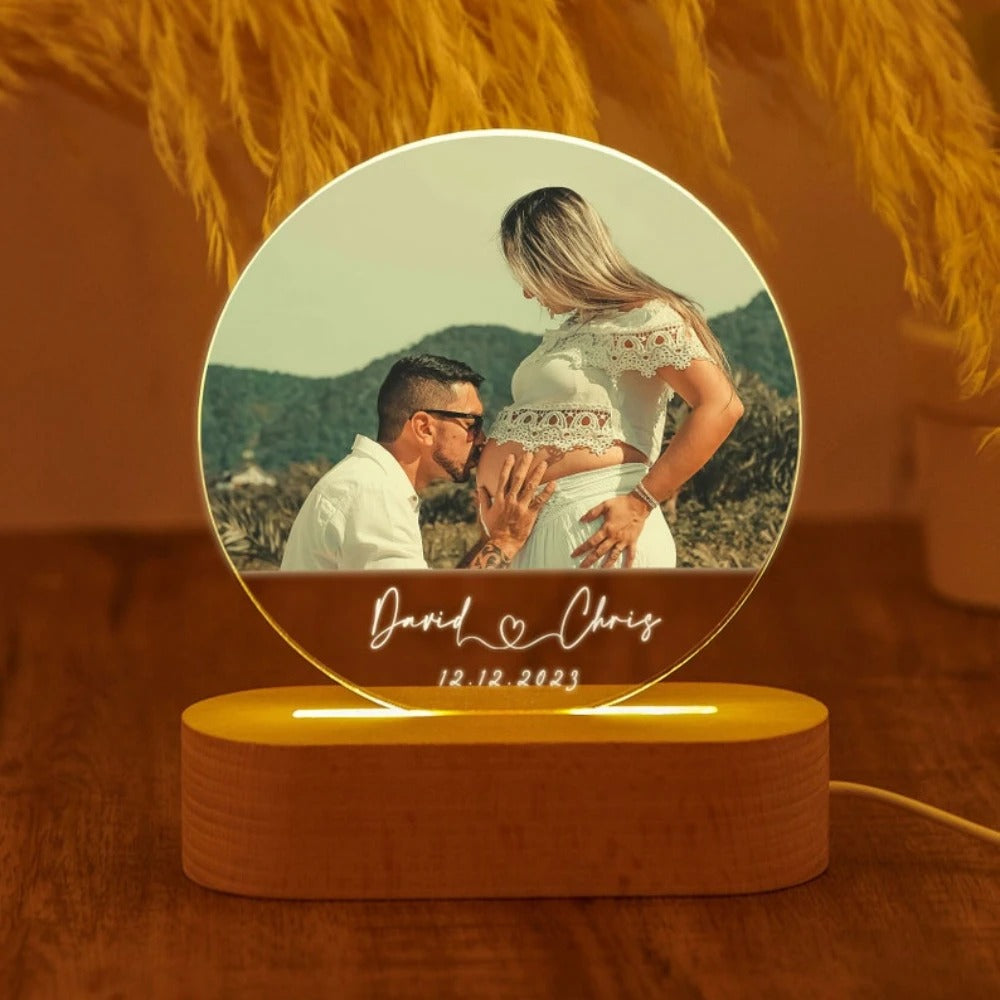 Cadeau en lampe bois