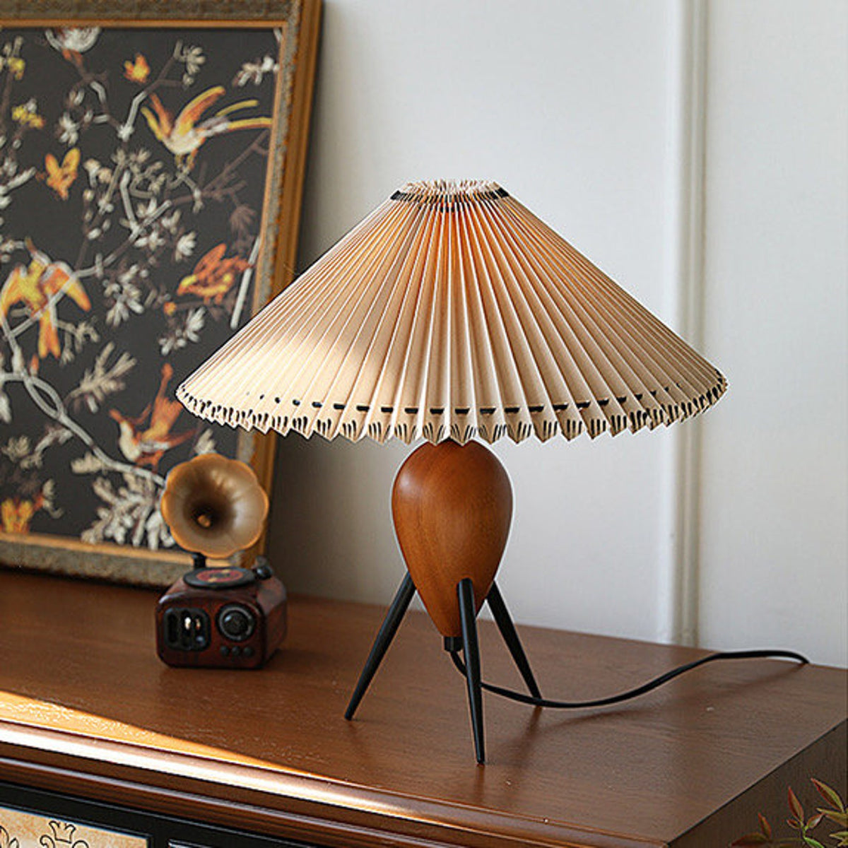 lampe en bois et métal
