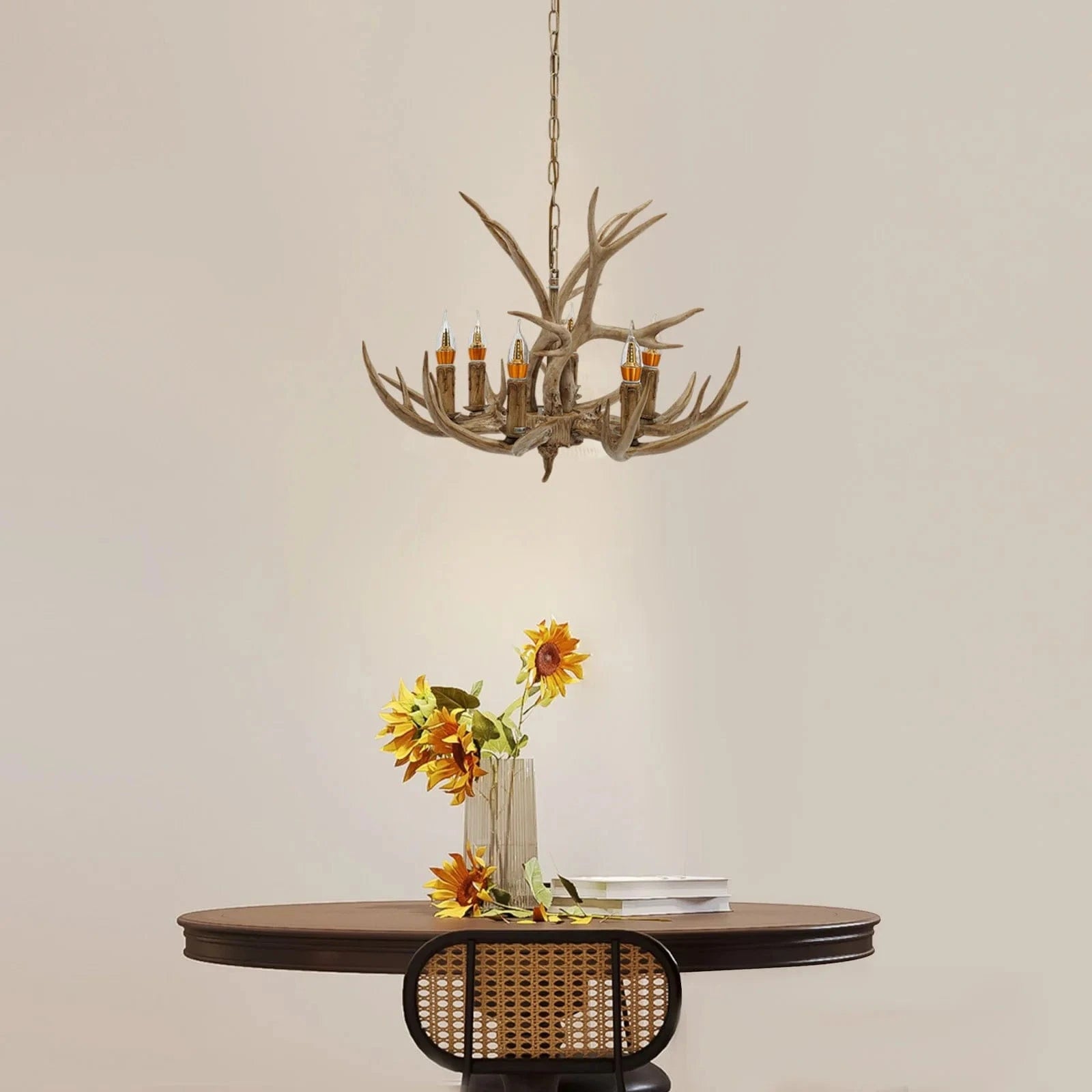 lustre lumineux en bois