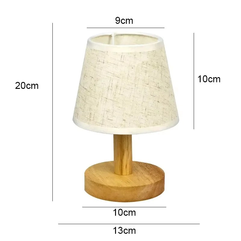 Lampe de chevet avec pied en bois naturel