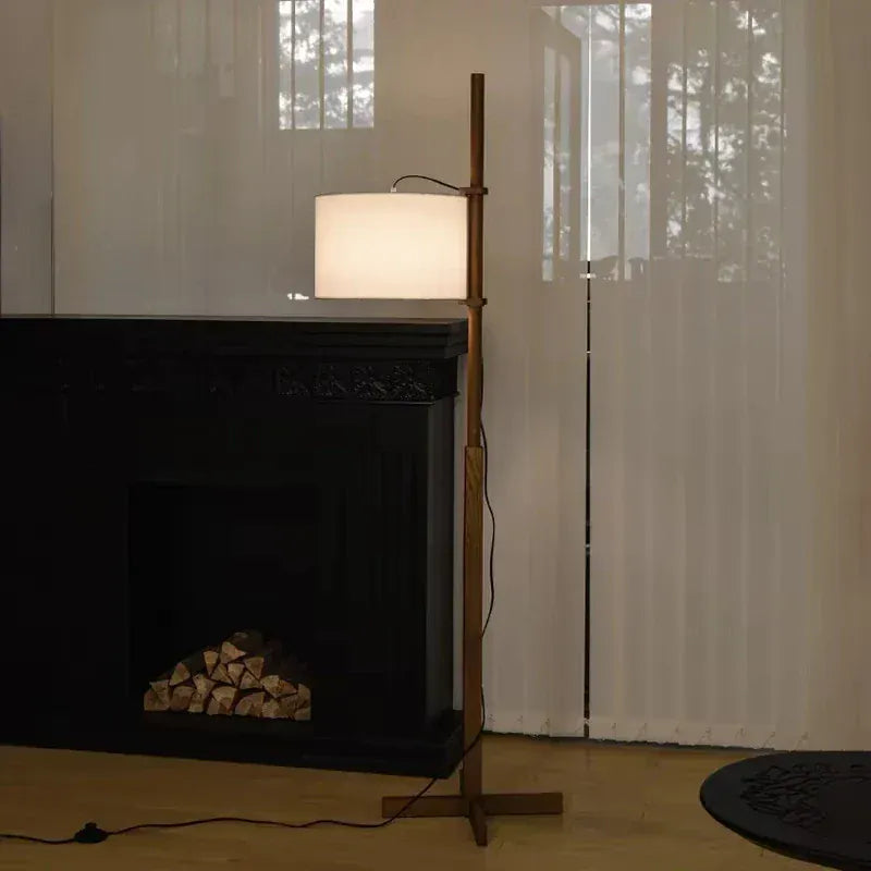 luminaire pied bois naturel