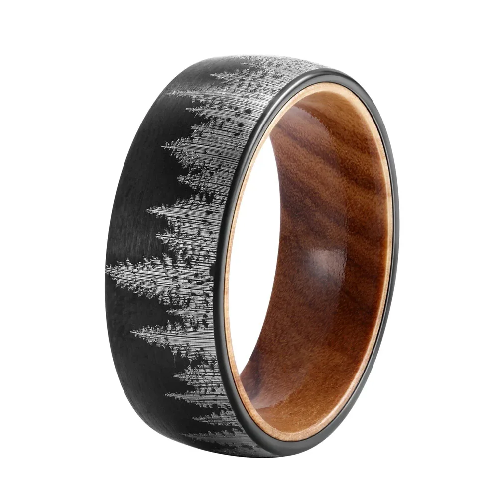tungstène et bois naturel