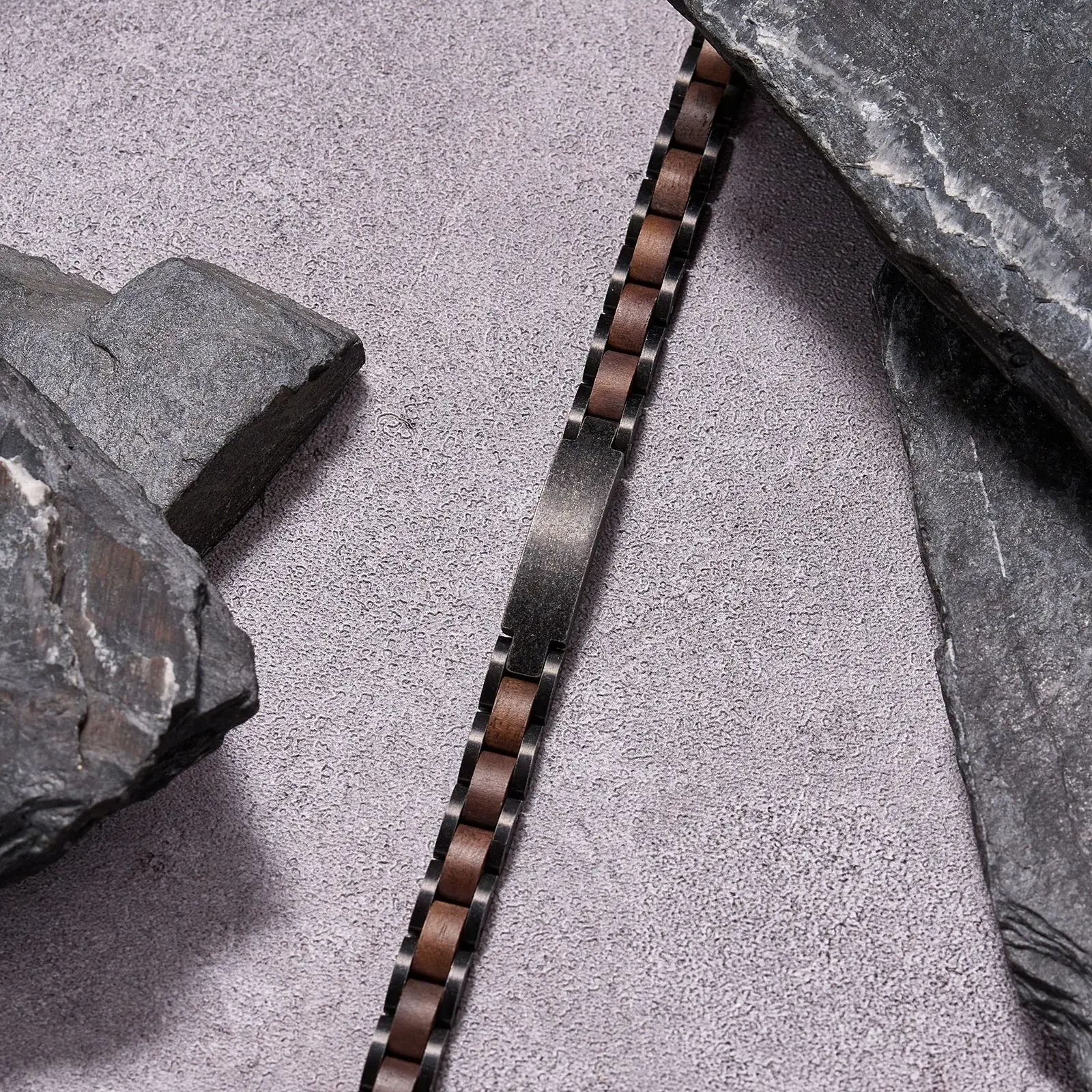 Bracelet élégant bois acier