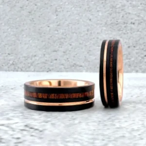 bague en tungstène avec bois
