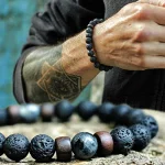 bracelet homme en pierre de lave