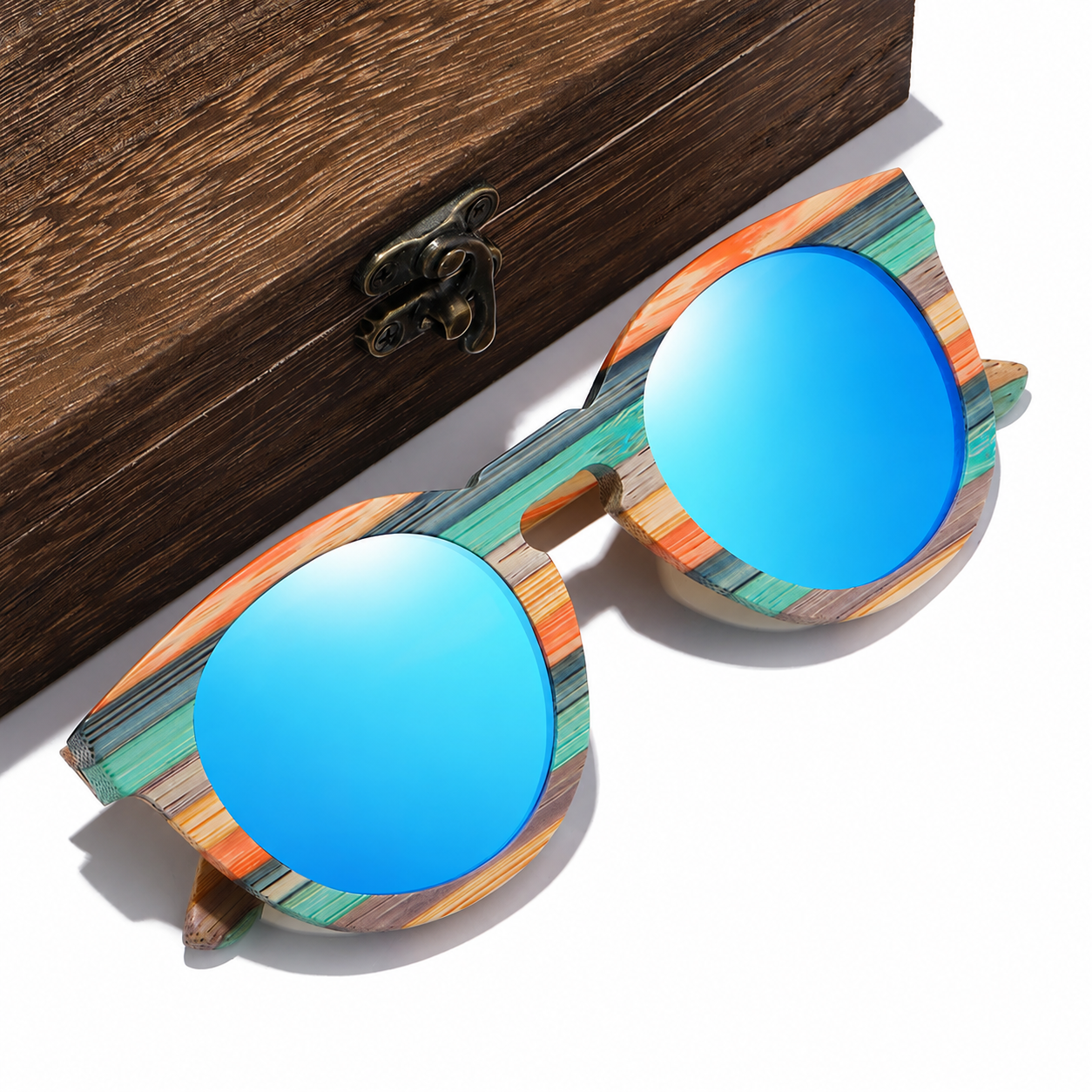 Lunette style aviateur bambou
