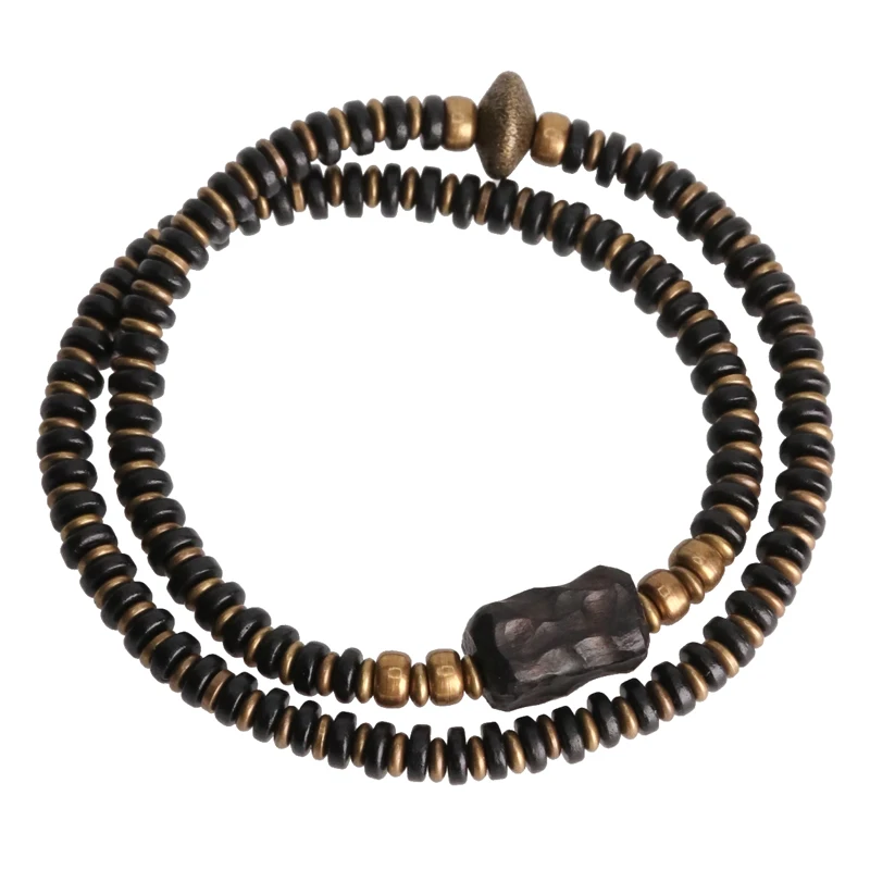 Bracelet Bois Naturel & Cuivre Vieilli – Image 5