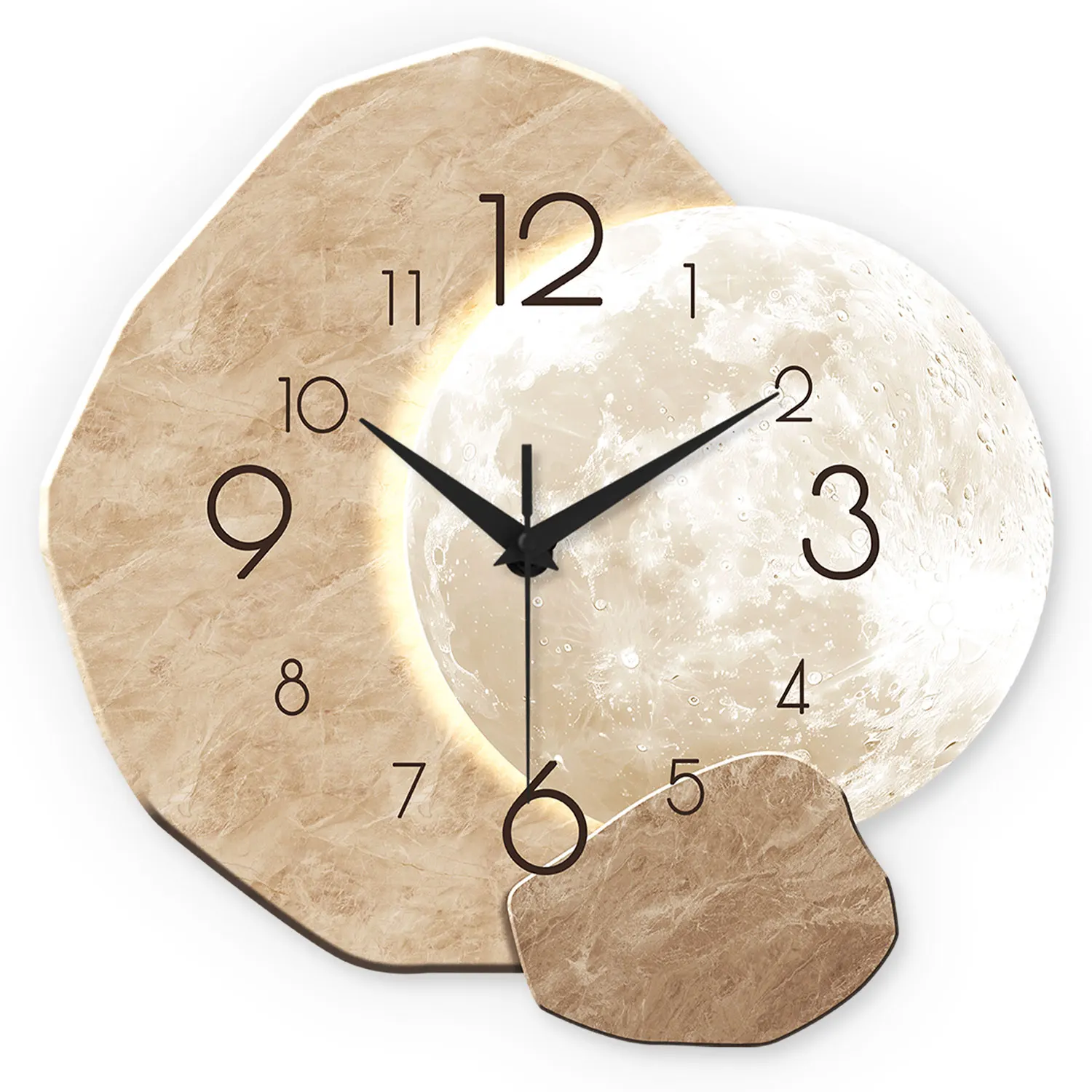 horloge lune bois