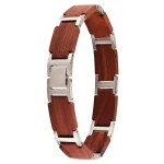 Bracelet en Bois de Santal & Acier Inoxydable